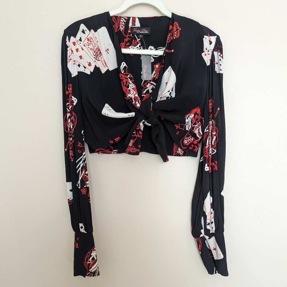 NWT Trashy Diva Queen of Hearts Olivia Tie Top 16 RARE